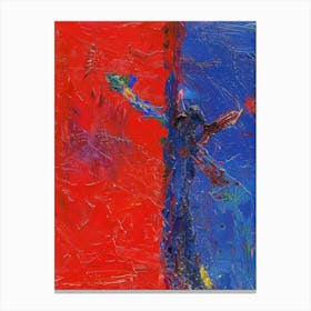 Abstract Painting, Red And Blue Canvas Print