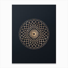 Abstract Geometric Gold Glyph on Dark Teal n.0256 Canvas Print