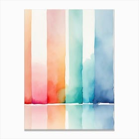 Watercolor Stripes Canvas Art Canvas Print