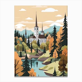 Estonia Travel Illustration Canvas Print
