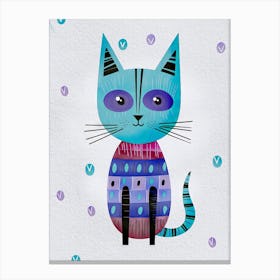 Blue Cat Canvas Print