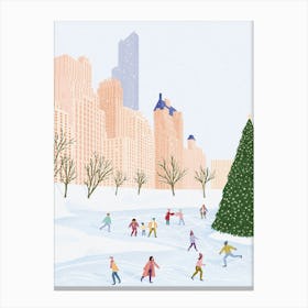 Christmas In New York Illustration Canvas Print