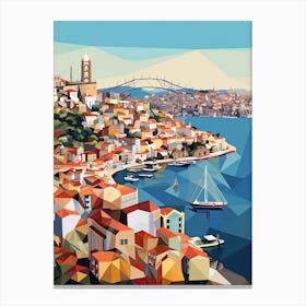 Porto, Portugal, Geometric Illustration 3 Canvas Print