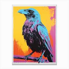 Andy Warhol Style Bird Raven 3 Canvas Print