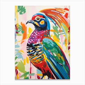 Colourful Bird Painting Pheasant 7 Canvas Print