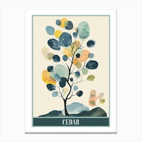 Cedar Tree Flat Illustration 6 Poster Canvas Print