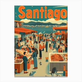 Aihrgdesign A 1970s Inspired Travel Poster For Santiago 3 Toile