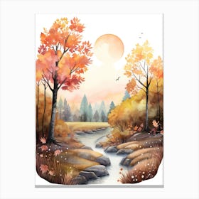 Cute Autumn Fall Scene 30 Canvas Print