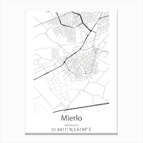 Mierlo,Netherlands Minimalist Map Canvas Print