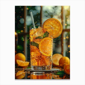 Iced Tea With Orange Slices 1 Canvas Print