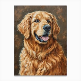 Golden Retriever Acrylic Painting 8 Canvas Print