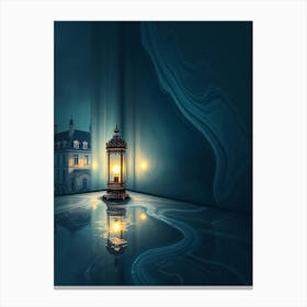 Night Scene With A Lamp - Abstraction Canvas Print