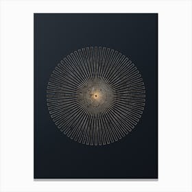 Abstract Geometric Gold Glyph on Dark Teal n.0225 Canvas Print