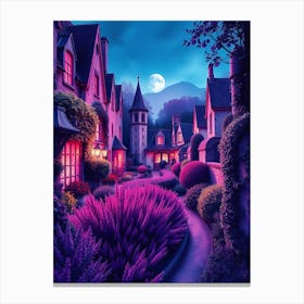 Fairytale Village At Night Canvas Print