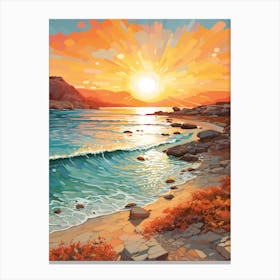 A Vibrant Painting Of Elafonisi Beach Crete Greece 1 Canvas Print