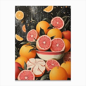 Art Deco Citrus Fruit Explosion Canvas Print