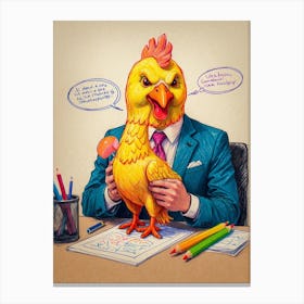 Chicken In A Suit 1 Canvas Print