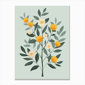 Peach Tree Flat Illustration 7 Canvas Print