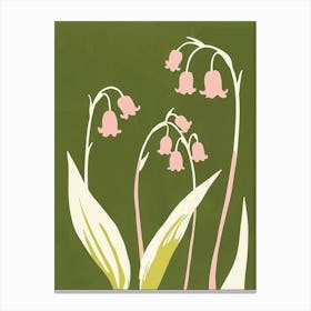 Pink & Green Lily Of The Valley Canvas Print