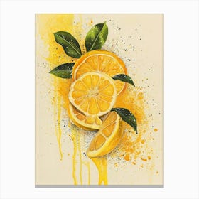 Citrus Fruits Paint Splash 4 Canvas Print