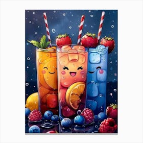 Kawaii Drinks Canvas Print