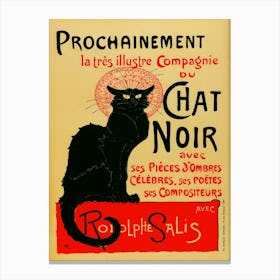 1896 BLACK CAT CABARET French Advertising Poster Canvas Print