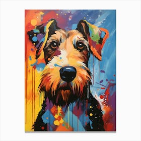 Modern Airedale Terrier 5 Canvas Print