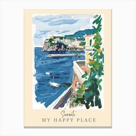 My Happy Place Sorrento 3 Travel Poster Canvas Print