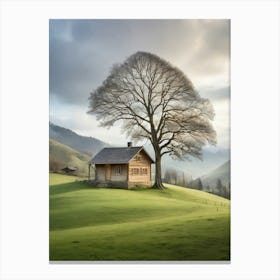 Lone Tree In A Field 1 Canvas Print