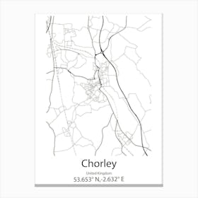 Chorley,United Kingdom Minimalist Map Canvas Print