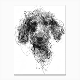 Poodle Dog Charcoal Line 1 Canvas Print