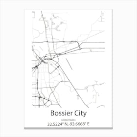 Bossier City,United States Minimalist Map Canvas Print