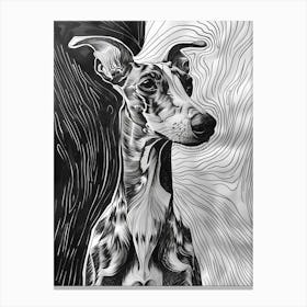 Whippet Dog Line Sketch 3 Canvas Print