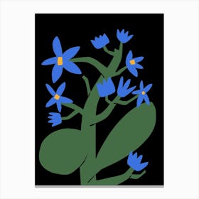 Nocturnal Blue Flower Canvas Print