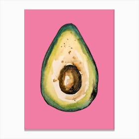 Avocado Pink Watercolour Illustration Kitchen Leinwandbild