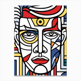 Colourful Stained Glass Inspired Face Canvas Print