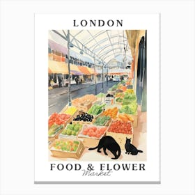 Food Market With Cats In London 3 Poster Canvas Print