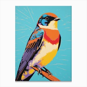 Andy Warhol Style Bird Barn Swallow 3 Canvas Print