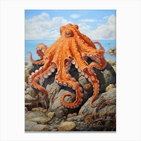 Common Octopus Oil Painting 2 Canvas Print