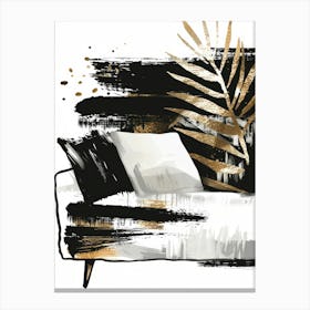 Gold And Black Couch Canvas Print