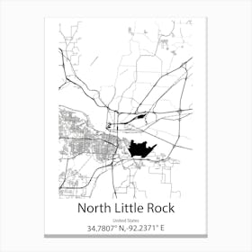 North Little Rock,United States Minimalist Map Canvas Print