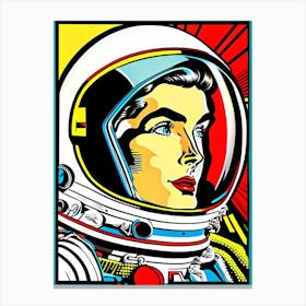 Cosmonaut Bright Comic Space Canvas Print