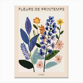 Spring Floral French Poster  Lilac 3 Canvas Print