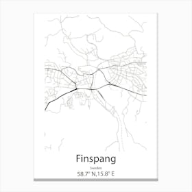 Finspang,Sweden Minimalist Map Canvas Print