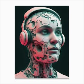 Cyborg headphones 1 Canvas Print