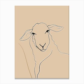 Sheep - Boho, Line Art 1 Canvas Print