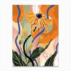 Colourful Flower Illustration Calendula 3 Canvas Print