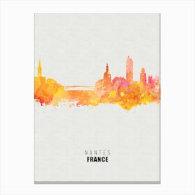 Nantes France City watercolor Canvas Print