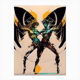Rorschach Dancers Abstract Dancing Couple Canvas Print