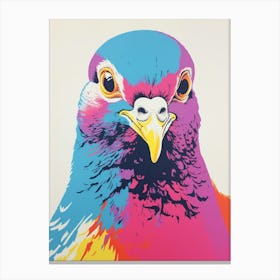 Andy Warhol Style Bird Pigeon 1 Canvas Print